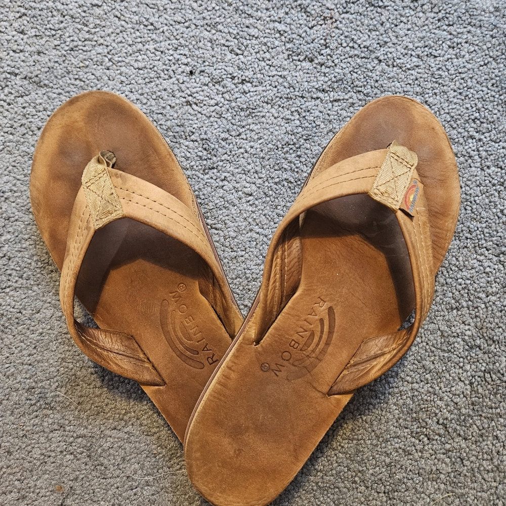 Rainbow flip flops